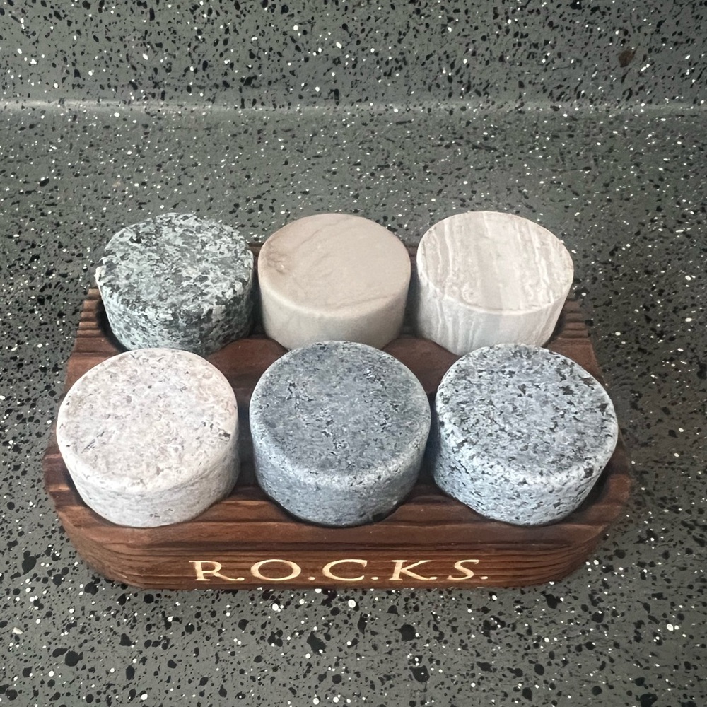 Whiskey Rocks Stones Set of Six Stone Drink Chillers